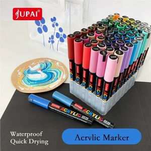 Markers JUPAI 5510-12/24/36/48/60 Colorful advertising Painting Stationery Ceramic Glass cloth Graffiti Waterproof acrylic Marker Pen 231124