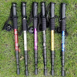 Trekking Poles Pole Adjustable 110cm Length Alloy HighStrength Wood Hiking Accessory For Women And Men Camping Walking Sticks 230425
