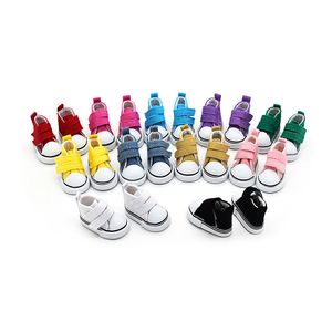 16 Pairs 5cm Handmade Mini Canvas Shoelace Casual Shoes for BJD Dolls