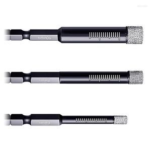 Kancalar 3 adet elmas matkap ucu porselen 6mm 8mm 10mm karo bitler setler hex shank kuru