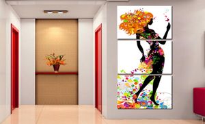 Imagem de arte de parede pintura em tela colorida feminina imagens de parede para sala de estar impressões em tela bela decoração de casa arte k3129581799
