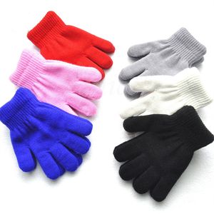 Parti Favor Kış sıcak çocuk eldivenleri ve peluş çift katmanlı örme eldiven 4-11 yaş arası çocuklar için öğrenciler için beş parmak spor eldivenleri lt669