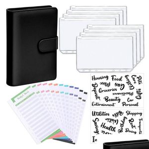 Not Defteri Toptan A6 PU Deri Defter Binder Bütçe Planlayıcı Organizer 6 Yüzük ER CAKLAR VE 12 Adet Gider Sayfaları 220713 DROP OT2ZZ