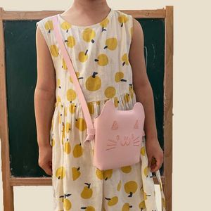 Матч мультфильм кошачья детская сумка по кроссу розовые милые сумки для плеч для девочек, вышитые детские кошельки и сумочки детская ручная сумка