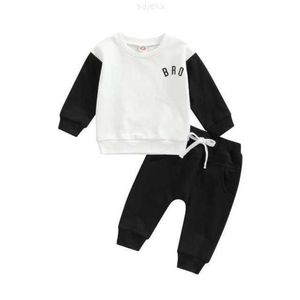 Giyim setleri bebek yenidoğan hediye mektubu baskı uzun kollu çocuk kazak temel kıyafetler
