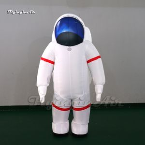 2m Komik Yetişkin Giyilebilir Şişirilebilir Uzay Takımı Astronot Kostümü Beyaz Yürüyüşü Karnaval Sahne Şovu İçin Uzay Takım