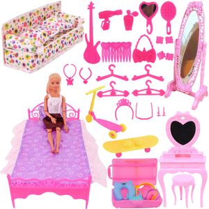 Doll Accessories s Furniture Clothes Bed Mirror 16 house Decoration 13 Bjd Food Helmet for 230424