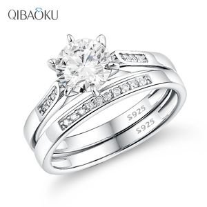 Solitaire Ring 925 Gümüş Yüzükler Zirkon Nişan Düğün Partisi Yıldönümü Güzel Yahudi Yüzük Kadınlar İçin Hediyeler Toptan 230424