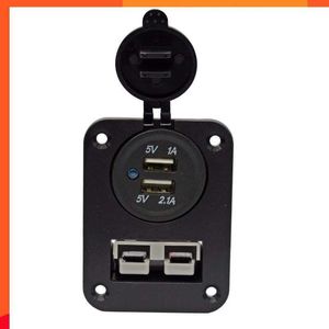 Автомобиль New DIY монтированный 50A Anderson Plug Spocket Dual USB -зарядное устройство 3.1A панель для каравана Camper Boat Truck RV