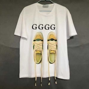Yeni Erkek Tasarımcı Tişörtlü Giysiler Kadın Giyim Saf Pamuk Yuvarlak Boyun Kısa Kollu İşaret Çift G harfli baskı3K78
