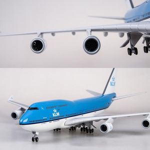 Uçak Modle 47cm 1/157 Simülasyon Alaşım Boeing 747 B747 Uçak KLM Kraliyet Dutch Havayolları Model Oyuncak W Hafif Tekerlek Diecast Uçak Koleksiyonu 230426