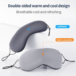 Eye Massager Sleeping Mask KoreanStyle Ice Silk Warm and Cool DualUse Adjustable Travel Light Blocking Breathable 230425