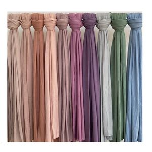 Hijabs Muslim Women Stretchy Jersey Hijab Plain Cotton Jersey Hijabs Islamic Soft Turban Head Wraps Headscarf 170X60cm 230426