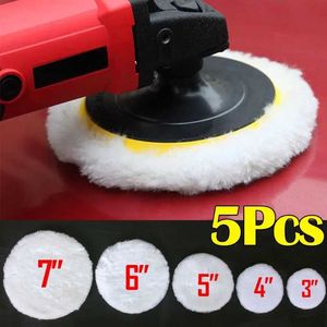 Car Wool Polish Pad 5 Sizes Disc Waxing Polishing Buffing Cars Paint Care Polisher Pads Auto Washing Cleaning Accessories