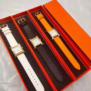 Luxuriöse Modedesigner-Geschenke für Damen, Herren-H-Uhr, Quarzwerk, hochwertiges Leder, Damen- und Herren-Armbanduhren, Montre de Luxe-Geschenke für Damen mit Box