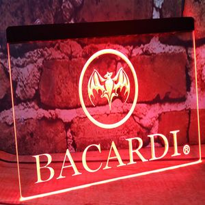 Bacardi Banner Flag Beer Bar Pub Club 3D Знаки светодиодного знака Neon Light Man Cave Home Decor Shop Crafts2402
