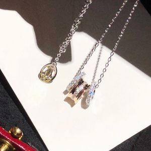 Ожерелье LOVE для женщин, дизайнерское бриллиантовое серебро, позолота 18K T0P, качество 925, серебро, кристалл, модный европейский размер, подарок для подруги с коробкой 012