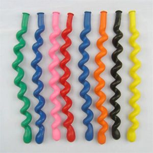 Parti dekorasyonu 20/100pcs/lot vida bükülmüş lateks balon spiral kalınlaşan uzun malzemeler şerit şekli şişme oyuncaklar 5z