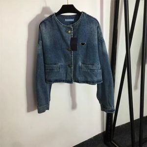 Kadın tasarımcısı mavi denim moda ceketleri en iyi bahar uzun kolu lüks ince dış giyim motosiklet kot pantolon kadın kıyafetler