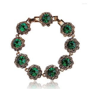 Bağlantı bilezikleri vintage Türk bileziği kadınlar için rhinestone kristal pulseira femme bijouteie mavi yeşil mücevher zinciri gizli-güvenlik-clasp