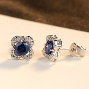 Charmante Sri-lankische Edelstein-Blumen-Ohrstecker für Damen, Luxusmarke, glänzender Zirkon, S925-Silberohrringe, weibliche Sterne, gleicher Stil, High-End-Schmuck, Valentinstagsgeschenk