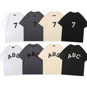 Chaopai High Street T Shirt Erkek Kısa Kollu Moda Yuvarlak Boyun Dijital Desen Erkekler Tshirts 7 Saf Pamuk Çift Çok Renkli Günlük Gevşek Büyük Boy Erkek Üst