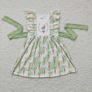 Kız Elbiseler Toptan Bahar Bebek Paskalya Giyim Çocuk Kısa Kollu Çocuklar Havuç Toddler Giysileri