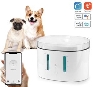 Suprimentos Wifi Tuya Cat Water Dispenser 2.5L Automático Pet Water Feeder Cães Gatos Controle APP Filtro de Circulação Automática Bebedouro