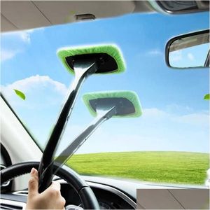 Interior Decorations Car Window Cleaner Brush Kit Windshield Cleaning Wash Tool Inside Glass Wiper With Long Handle Accessories Drop D Otatk