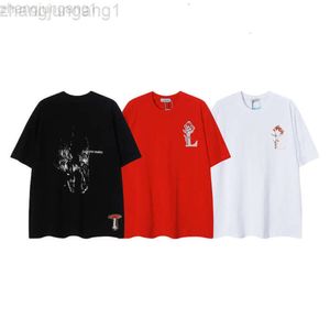 24SS Tasarımcı T Shirt Lanvins High Street American Lanvin Langfan Yeni Erken Bahar Ürün Botanica Serisi Sıradan T-Shirt Erkek ve Kadın Aynı Çin-Şık