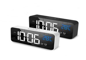 Rechargeable Digital Alarm Clock Voice Control Sze Night Mode Table Music Electronic LED s Despertador 2203116117901