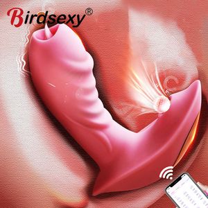 Vibrators APP Remote Tongue Licking Vibrator For Women Clitoris Stimulation Blowjob Female Orgasm Sucking Vibrator Sex Toys For Adult 18 230426