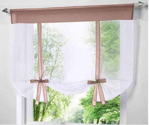 Modern Kısa Mutfak Tül Oturma Odası Bölücü Ev Şeffaf Sheer Perde Drapes Pencere Voile4793061