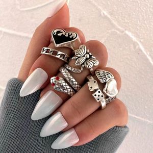 luxury ring nail ring designer ring gifts for men mens ring heart ring New love niche design joint ring three piece set Men women unisex silver gold ring wholesale gift