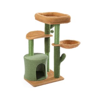 Scratchers kaktüs kedi ağacı kedi kulesi ile sisal çizik kapalı kedi için posta tahtası kedi kınamak kedisi kedisi oyun evi levrek sepet oyuncak