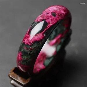 Браслет из китайского натурального нефрита с цветком персика, широкий браслет с ручной резьбой, модный бутик ювелирных изделий для мужчин и женщин, розовый