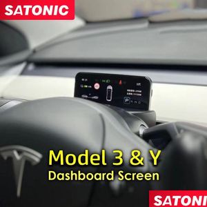 Elektrikli Araç Aksesuarları Model Y 3 Akıllı Gösterge Tablosu Kümesi Aleti LCD TESLA MODELY/ MODEL3 DİJİTAL BİLGİLERİ DÖNÜYOR