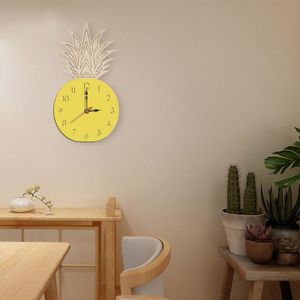 Duvar Saatleri Nordic Style Meyve Saati Sessiz Ahşap Evde Oturma Odası Damla