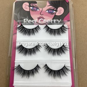 3 Pairs Fluffy Mink Eyelashes with Packaging Boxes 3D Eyelash Handmade Soft Natural Long False lashes