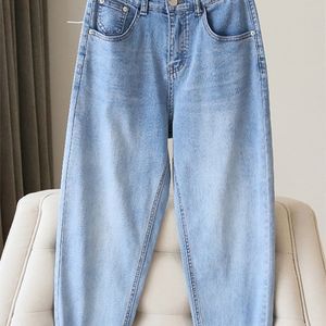 Женские джинсы Surmiitro S-5xl Spring Fashion Fashion Loase Boyfry Mom Jeans Женщины голубая эластичная джинсовая джинсовая ткань.