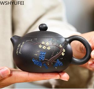 Новый китайский чайник, фильтр из фиолетовой глины, чайники Xishi, красивый чайник, необработанная руда, черная грязь, чайный сервиз, аутентичный 200 мл 4483235