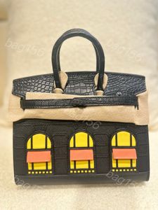 10A Маленькая домашняя сумка-тоут Женская сумка через плечо из кожи аллигатора Дизайнерские зеркальные сумки Модная восковая нить для ручного шитья Togo Tote Bottom Rivet