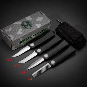 3 Styles Heretic Knives Automatic Knife 2.559" D2 Steel Blade,Aviation aluminum Handles,Camping Outdoor Tactical Combat Self-defense Tool EDC Pocket Tools