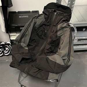 Erkek Ceketler Deeptown Streetwear Techwear Ceket Kadınlar Windbreaker Vintage Anorak Harajuku Büyük boy fermuarlı kapüşonlu Kore İncelemeleri Birçok Kıyafet 231127