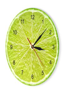 Laranja Limão Frutas Relógio de Parede na Cozinha Lime Pomelo Design Moderno Relógios Relógio Home Decor Wall Art Horologe Non Ticking H1102966477