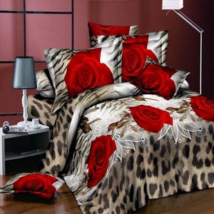 Yatak takımları 4 parça 3D çiçek yorgan kapağı yatak seti çiçek yatak ketenleri çift kişilik yatak tabakası yorgan yaz yorgan kral boy yatak örtüsü f 230427