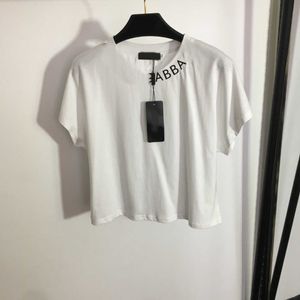 23ss Женская футболка женская дизайнерская одежда Tee Tops круглые шеи чистое хлопок монограмма принт короткий стиль футболка с коротким рукавом высококачественная женская одежда