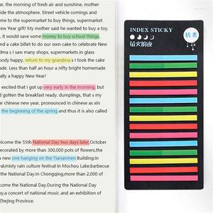 Hediye sargısı 300pcs Şeffaf Floresan Çıkartma Gökkuşağı Renk Dizin Dizin Not Ped Yapışkan Notlar Bookmark Okul Malzemeleri KAWAII Çocuklar İçin