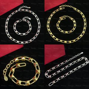 Designer 18K Gold Chain Necklaces Bracelets Sets Hiphop Style Men Women Letters Plated Bracelets Pendants Necklaces Jewelry
