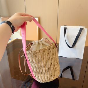 Crossbody Designer Bags Weave Handbag Women Shoulder Bag Fashion Letters Print Beach Straw Bags Shopping Bucket Bags Purses